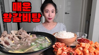 20시간굶고 매운왕갈비탕 많이 밥많이 먹방Korean Food Spicy Galbi-tang,kimchi Mukbang eating show