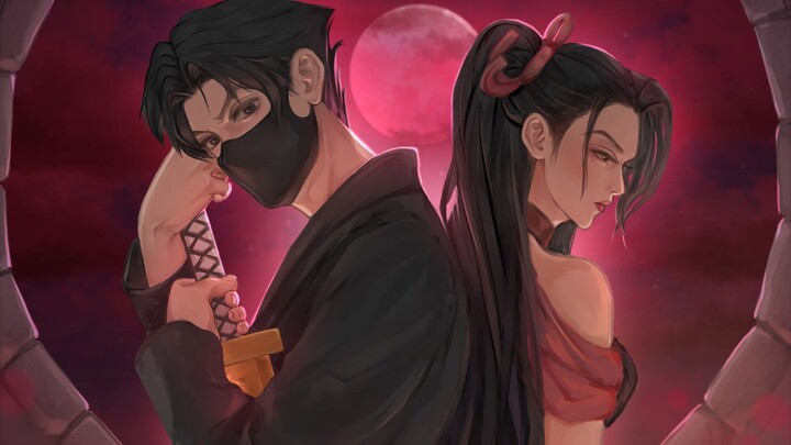 Speed paint HAYABUSA X HANABI❤️‍🔥 dari mobile legend bang bang