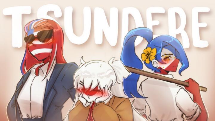 || Tsundere In 3 Languages ( Country ) FlipaClip Animation #shorts