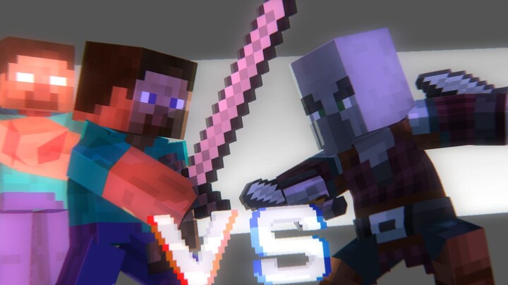 [MC Fighting Animation Series] โหมด Steve VS Dual-Knife Predator