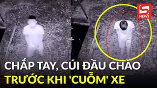 Tên trộm 'lễ phép' chắp tay, cúi đầu trước camera của gia chủ trước khi 'cuỗm' xe máy