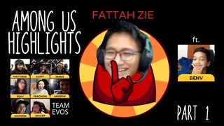 FATTAHZIE 200IQ ATAU 2IQ !?? | AMONG US ROUND2 | Highlight | EVOSVIP ft FattahZieGaming & BenV