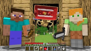 MEGAHORN vs ALEX and NOOB STEVE at 3.00 AM in MINECRAFT animations Scooby Craft