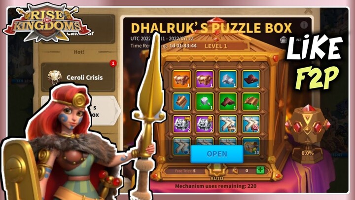 Rise of kingdoms - trying new DHALROUK'S puzzle Box EVENT like F2P