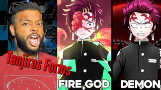 All Tanjiro's Forms In Demon Slayer (Demon King, Sun God...) | Reaction