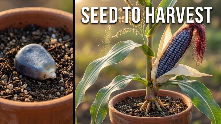 Seed to Harvest: Blue Corn Growing Time-Lapse 💙