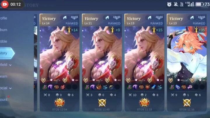 wins streak  in a row💀