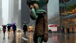 Squidward เดินเตร่อยู่คนเดียว
