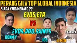 PERANG GILA !! Pertarungan TOP GLOBAL INDONESIA RRQ'Lemon,EVOS IOS,EVOS Donkey,BOOM.ID