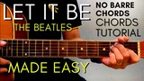 The Beatles - LET IT BE Chords (EASY GUITAR TUTORIAL) for Acoustic Cover