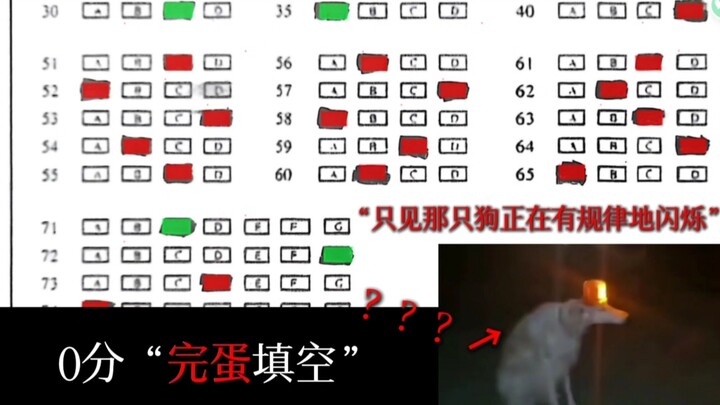 我 把 0 分 完 蛋 填 空 翻 译 成 了 中 文 ！