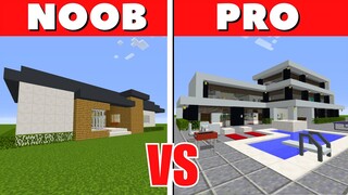 NOOB vs PRO: MODERN HOUSE BUILD CHALLENGE | Minecraft PE