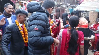 Dance with Bride and Groom in Panchebaja | Nepalese Traditional Cultural Music Instruments |