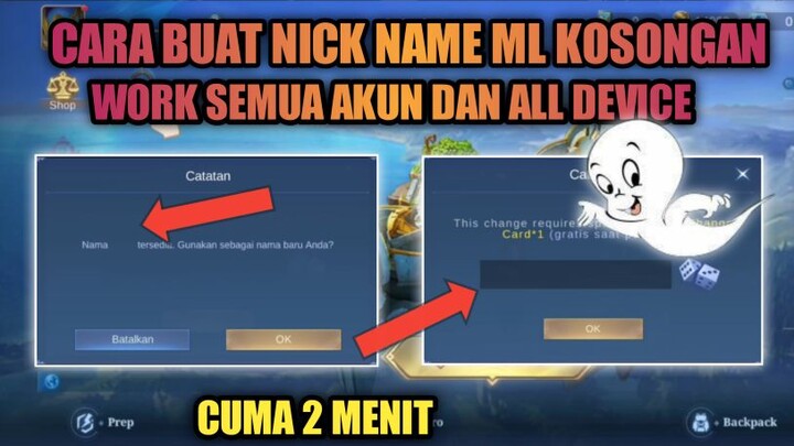 Cara Buat NickName ML kosongan | Cara Buat NickName ML tidak terlihat | NickName Mobile Legends