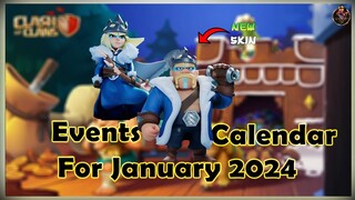 COC Events Calendar for January 2024 | COC Leak & Updates | @AvengerGaming71