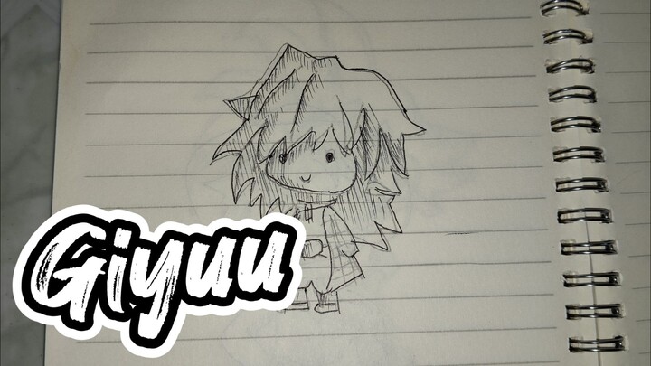 MENGGAMBAR GIYU DEMON SLAYER VERSI ARSIR