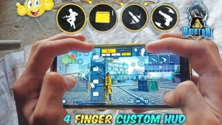 4 Finger Best Custom HUD Settings🔥| Latest Control Settings Free Fire 🎯| Pro  Custom HUD Settings