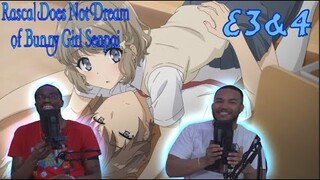 RASCAL DOES NOT DREAM OF BUNNY GIRL SENPAI EPISODE 3 & 4 REACTION | LOVE TRIANGLE