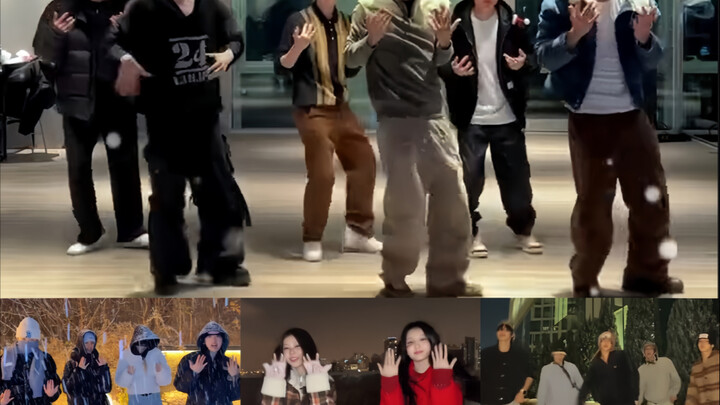 نجوم الـآيدولز في سيول يرقصون على أغنية EXO "أول ثلج" أثناء تساقط أول ثلج في المدينة