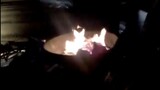 Sleigh stove at night