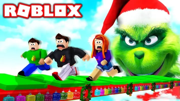 ROBLOX ESCAPE FROM THE GRINCH OBBY! with MY LITTLE BROTHER & SISTER!