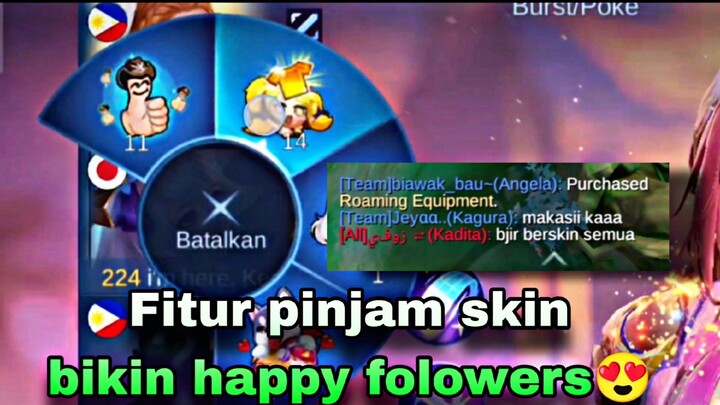 Fitur pinjam skin mlbb beta 😍