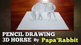 How to draw 3D HORSE PENCIL SKETCH step by step
