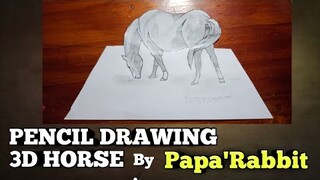 How to draw 3D HORSE PENCIL SKETCH step by step