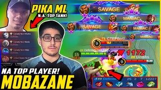 2X SAVAGE! 3X MANIAC! Mobazane Roger Gameplay with N.A. Top Tank User PikaPikaML in Rank! ~ MLBB