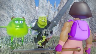 Setelah mempelajari animasi selama 5 tahun, saya membuat "Shrek VS Dora, Ambil Kembali Pedang Klinge