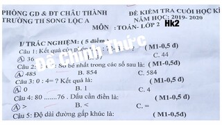 Bài Giải: Đề Thi Học Kỳ 2. Toán 2- Đề Chính Thức Số 1 năm 2020. Bài làm của học sinh
