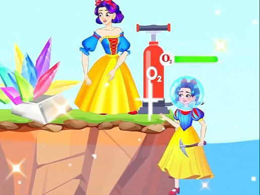 Snow White Digs for Gems!