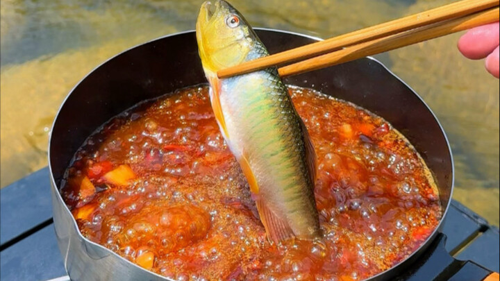 ตกปลาในลำธาร ตกแล้วปรุงทันที