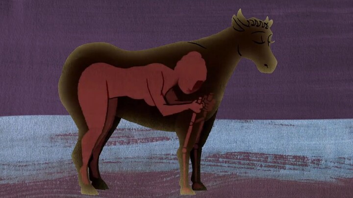 Greek mythology: The queen was cursed and fell in love with the bull, only to give birth to a monste