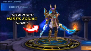 HOW MUCH DIAMONDS FOR MARTIS CAPRICORN ZODIAC SKIN ? || MARTIS ZODIAC SKIN SUMMON MOBILE LEGENDS