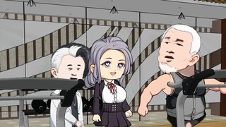 Seorang lelaki tua pergi ke gym dan menarik perhatian wanita cantik