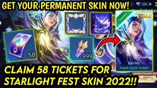 58 FREE TICKETS FOR LESLEY ANNUAL STARLIGHT SKIN! STARLIGHT FEST EVENT 2022 - MLBB