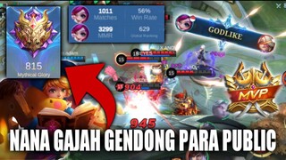 Nana Gajah Gendong Para Public di Mythical Glory!! Hero Epic Tapi Bisa Gendong Tim - Mobile Legends