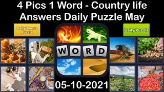 4 Pics 1 Word - Country life - 10 May 2021 - Answer Daily Puzzle + Daily Bonus Puzzle