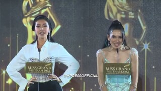 Minh Tú và Anh Thư hô tên catwalk thị phạm Miss Grand Vietnam 2022 Hoa Hậu Hòa Bình Việt Nam 2022