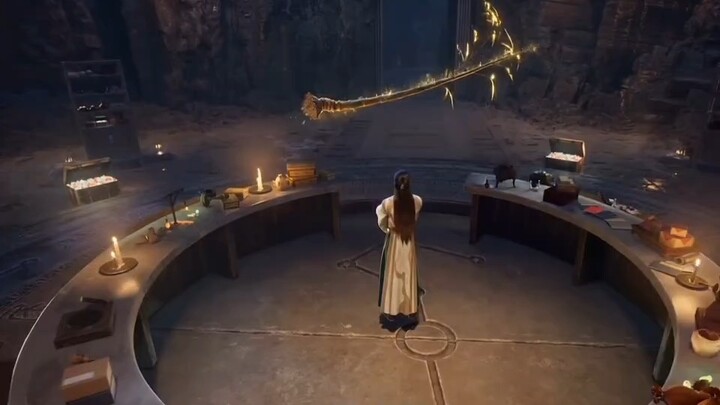 هان لي يحصل على عصا البرق السماوية ويستعد لصناعة سبعين واثنين من السيوف الطائرة. رواية فان رن شيو تي