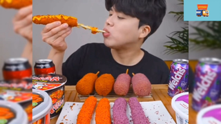 Mukbang mì cay và hot dog #anngon