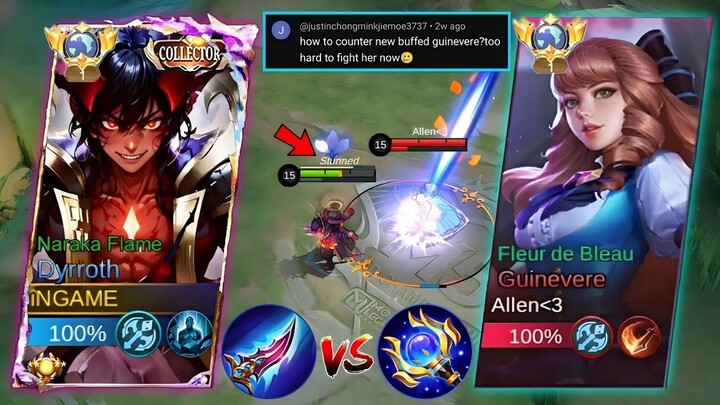 DYRROTH VS BUFFED GUINEVERE! (EXPLAINED TIPS & TRICKS) BEST DAMAGE BUILD  MLBB