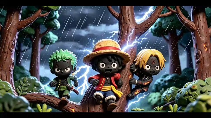 disambar petir ( animasi pendek AI komedi one piece)
