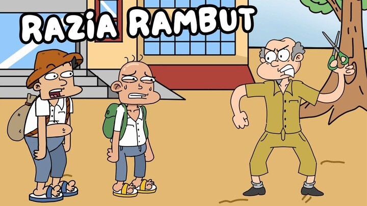 RAZIA RAMBUT - ANIMASI SEKOLAH KARTUN LUCU ACING