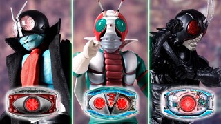 ‍【Tampilan Super】SHF Ukiran Tulang Asli Kamen Rider Old No. 1 V3 BLACK SUN & DX Legend Knight Buckle