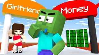 Monster School: Money run Challenge - Girlfriend vs Money | Minecraft Animation