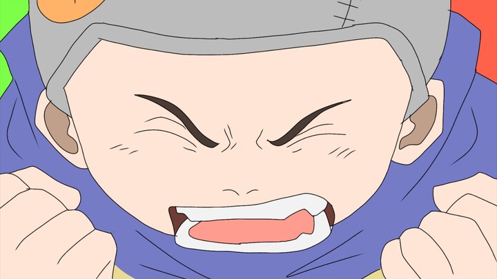 Menggambar Konohamaru yg iri dengan Naruto karena bisa ngalahin ebisu (dijadikan collage art)
