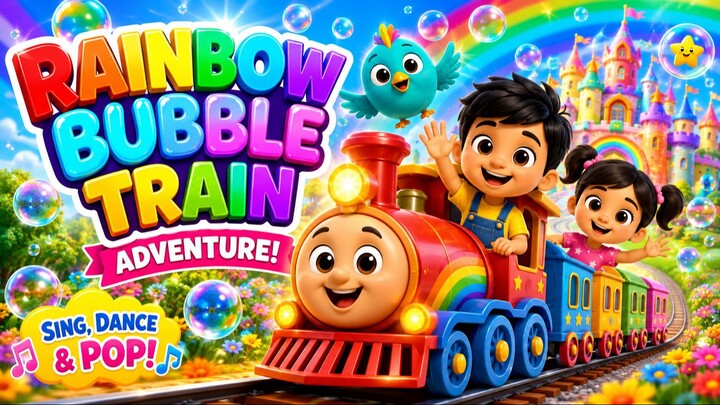 Rainbow Bubble Train 🚂🌈 | Pop Pop Pop! 🫧 Fun Kids Song & Dance | Preschool Songs for Kids