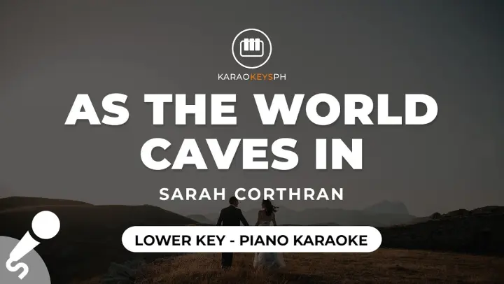 As The World Caves In - Sarah Cothran (Lower Key - Piano Karaoke)